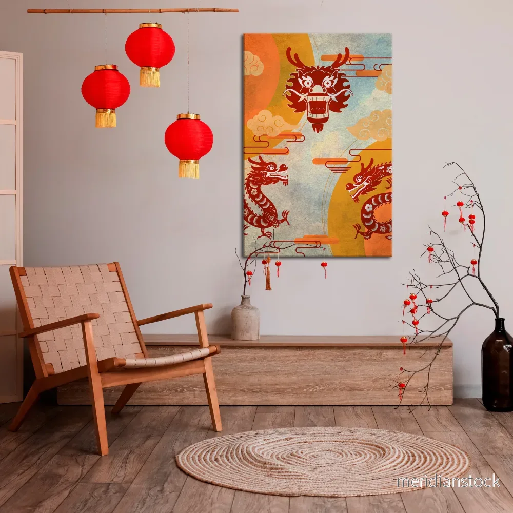MYSTICAL DRAGON Vertical Canvas Print - Bild 2