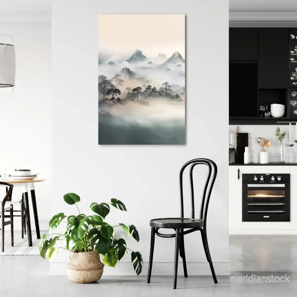 HIDDEN TEMPLE MIST Vertical Canvas Print - Bild 2