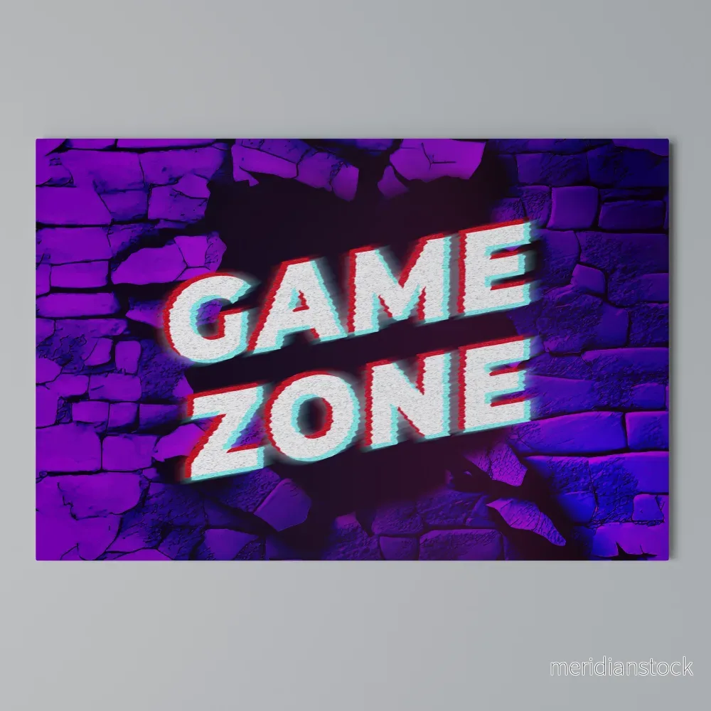 LUMINOUS GAME ZONE Horizontal Canvas Print - Bild 3