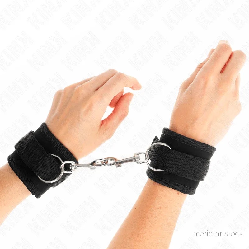 KINK - NYLON BIND HOOK&LOOP WRIST RESTRAINTS BLACK MODEL 2 ADJUSTABLE 18-35 CM X 6 CM - Bild 3
