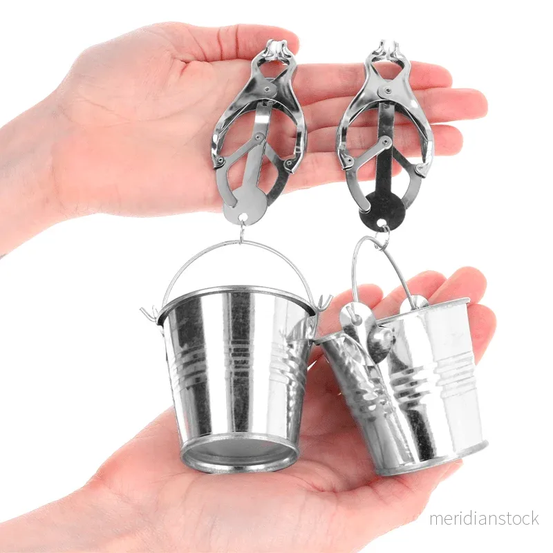 KINK - JAPANESE CLOVER NIPPLE CLAMPS WITH BUCKETS SILVER - Bild 2
