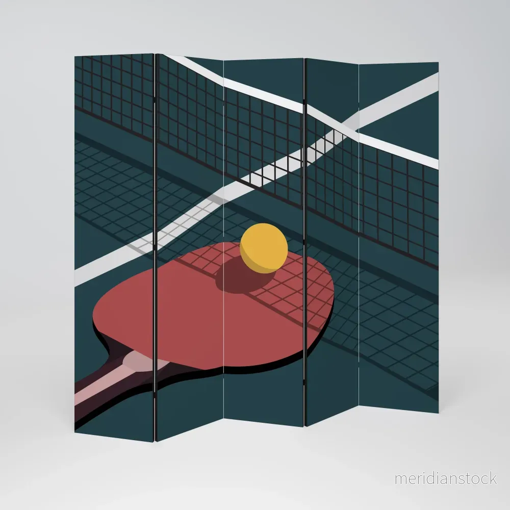 PING- PONG GAME Dekorativ rumsavdelare – 5 paneler - Bild 2