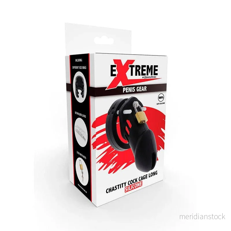 HIDDEN DESIRE - EXTREME CHASTITY COCK CAGE SILICONE SIZE L BLACK - Bild 3