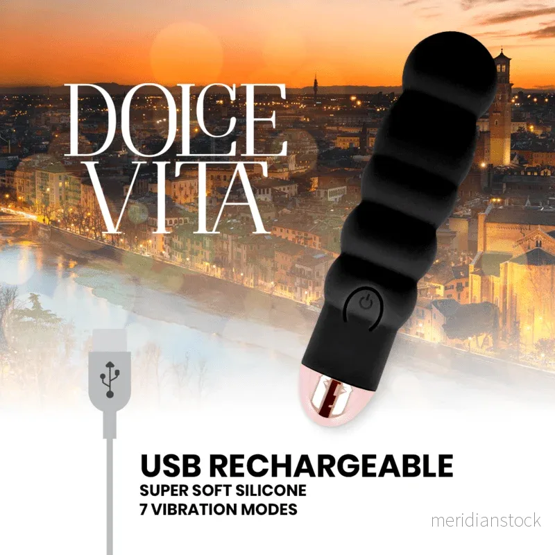 DOLCE VITA - RECHARGEABLE VIBRATOR SIX BLACK 7 SPEEDS - Bild 2