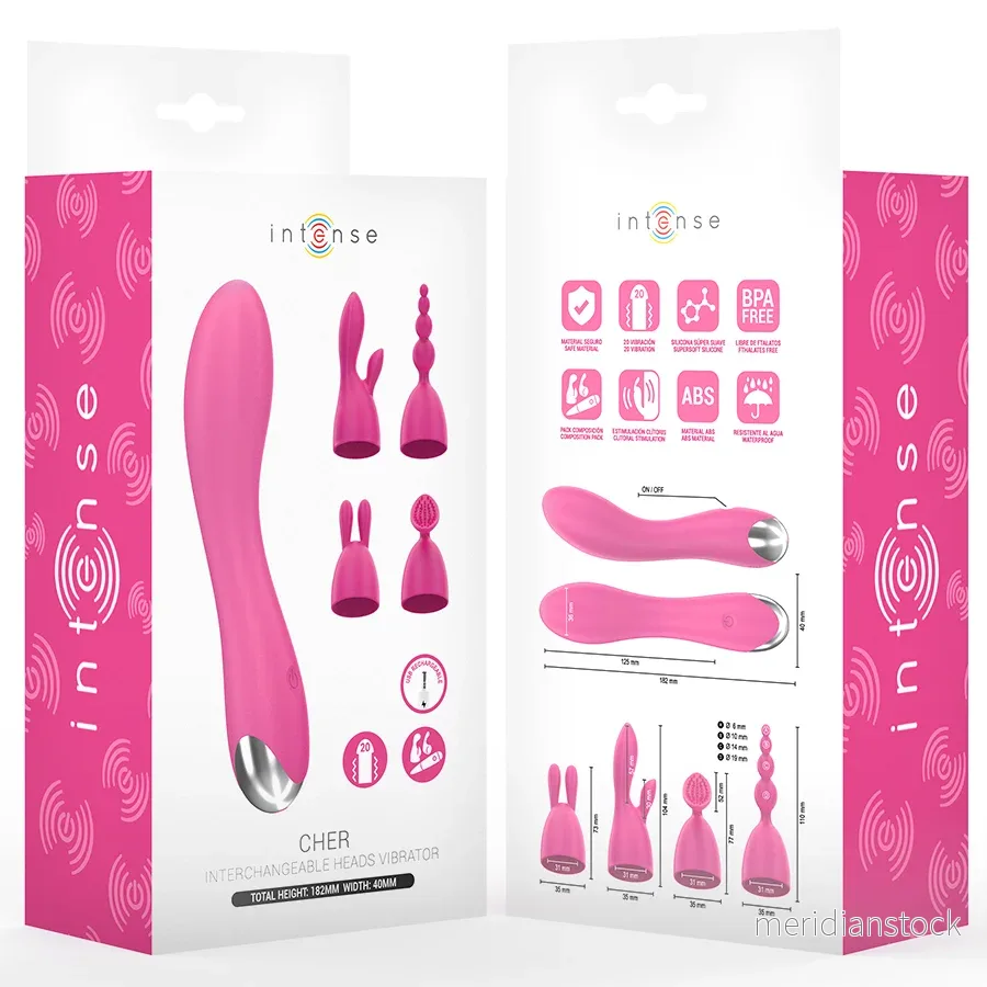 INTENSE - CHER VIBRATOR WITH 20 PATTERNS AND INTERCHANGEABLE HEADS - Bild 3