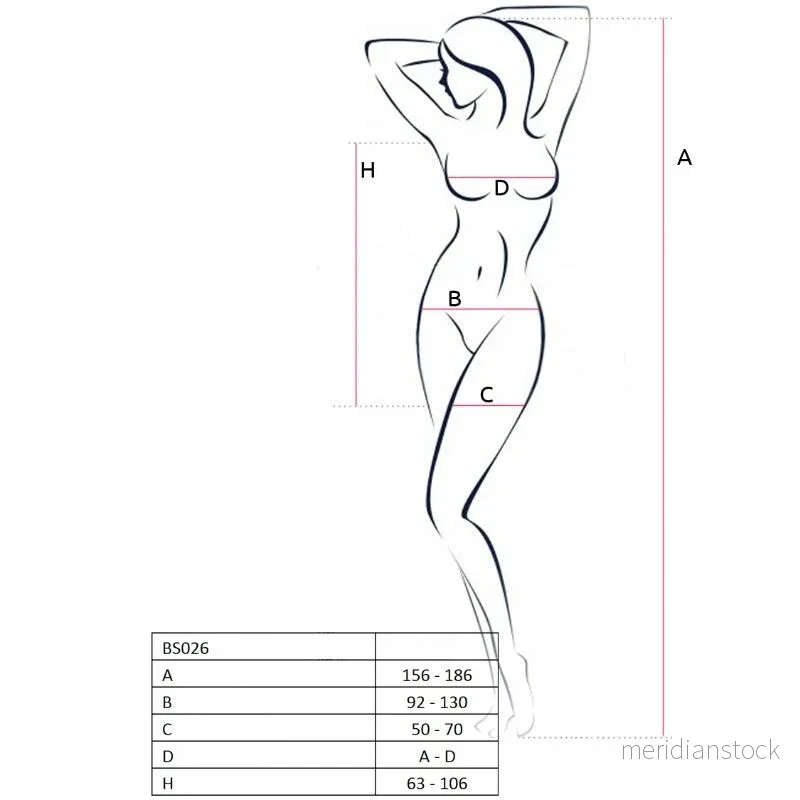 PASSION - WOMAN BS026 BODYSTOCKING WHITE DRESS STYLE ONE SIZE