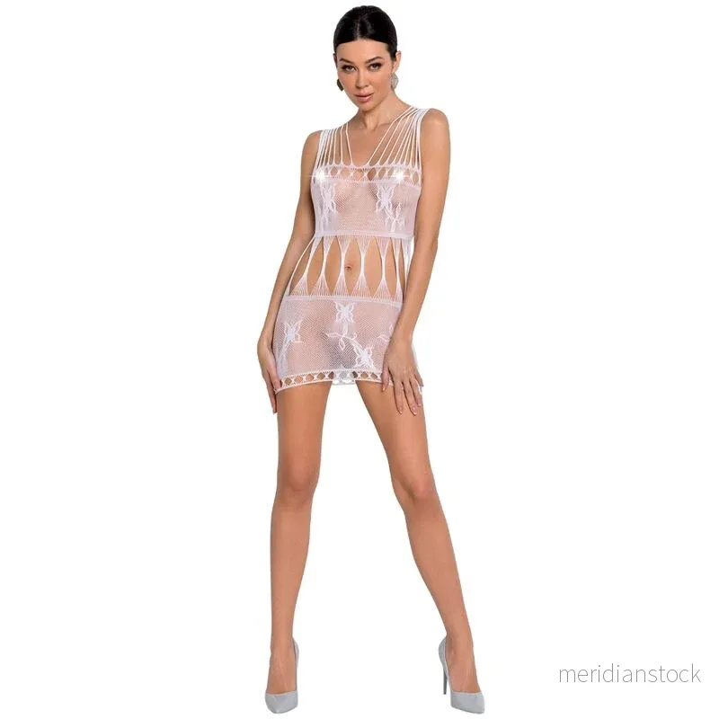 PASSION - WOMAN BS090 WHITE BODYSTOCKING ONE SIZE - Bild 2