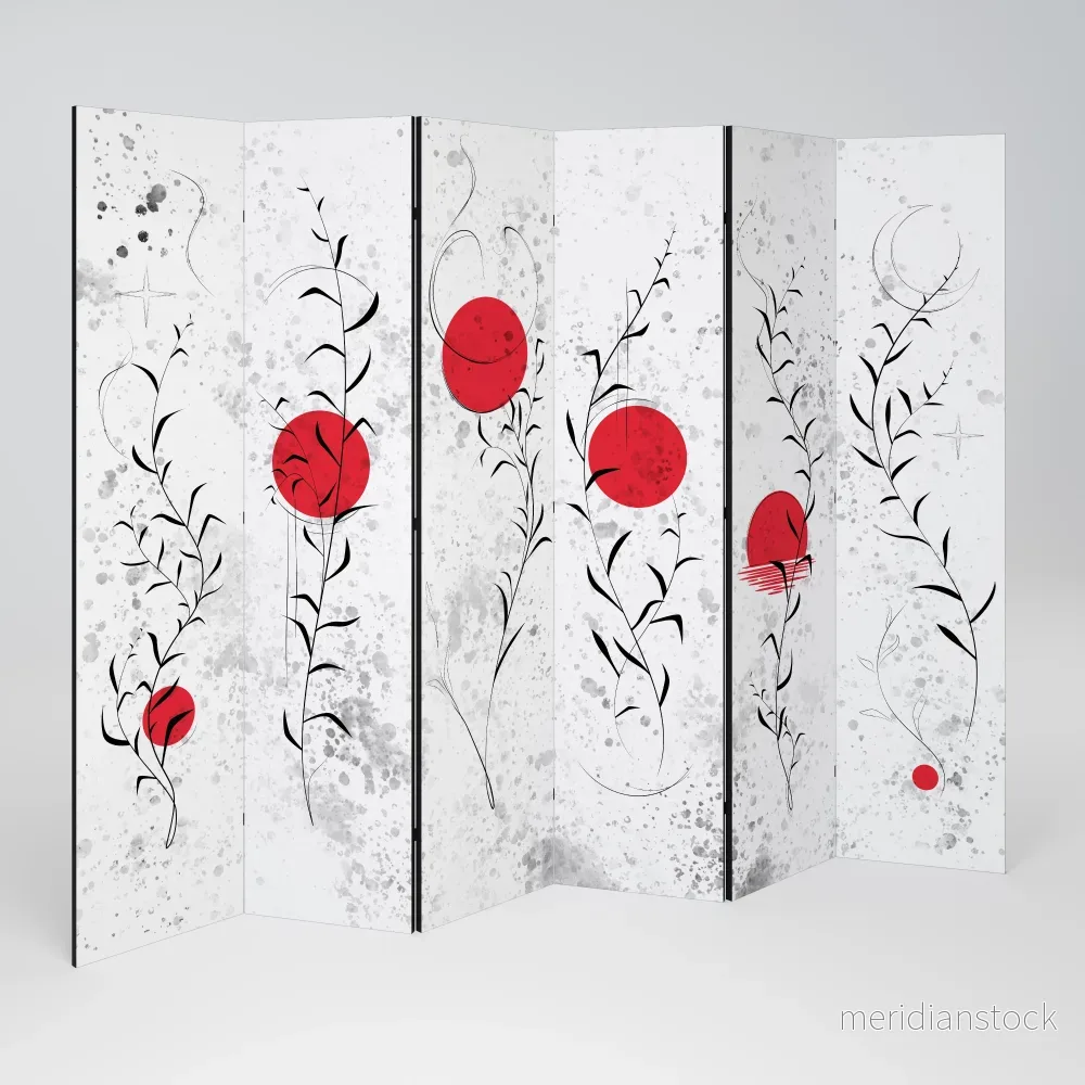 RED WHISPERS IN FOLIAGE Rumsavdelare 6 paneler RED WHISPERS IN FOLIAGE Rumsavdelare 6 paneler