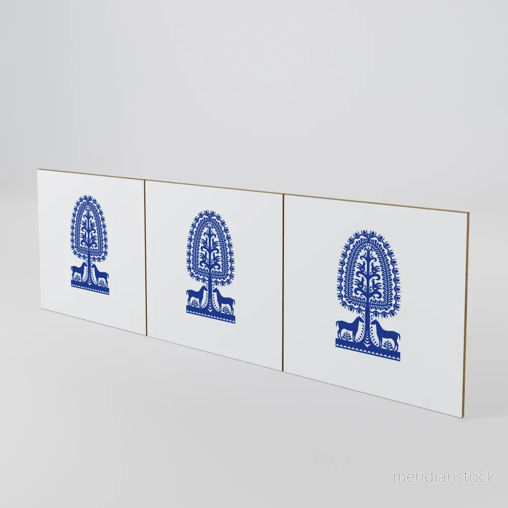 POLISH FOLK ART Luckset med 3 dörrar till sideboard POLISH FOLK ART Luckset med 3 dörrar till sideboard