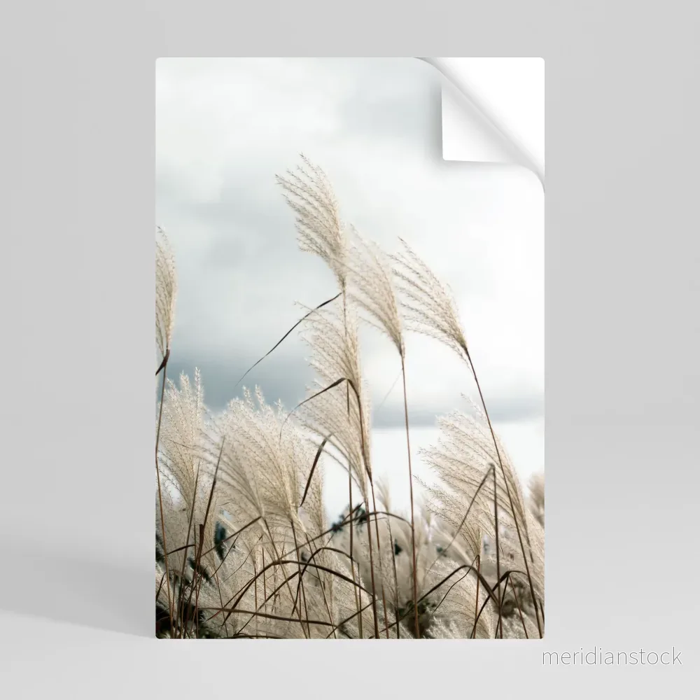 CLOUDS ABOVE GRASS Självhäftande Vertikal Poster - Bild 3