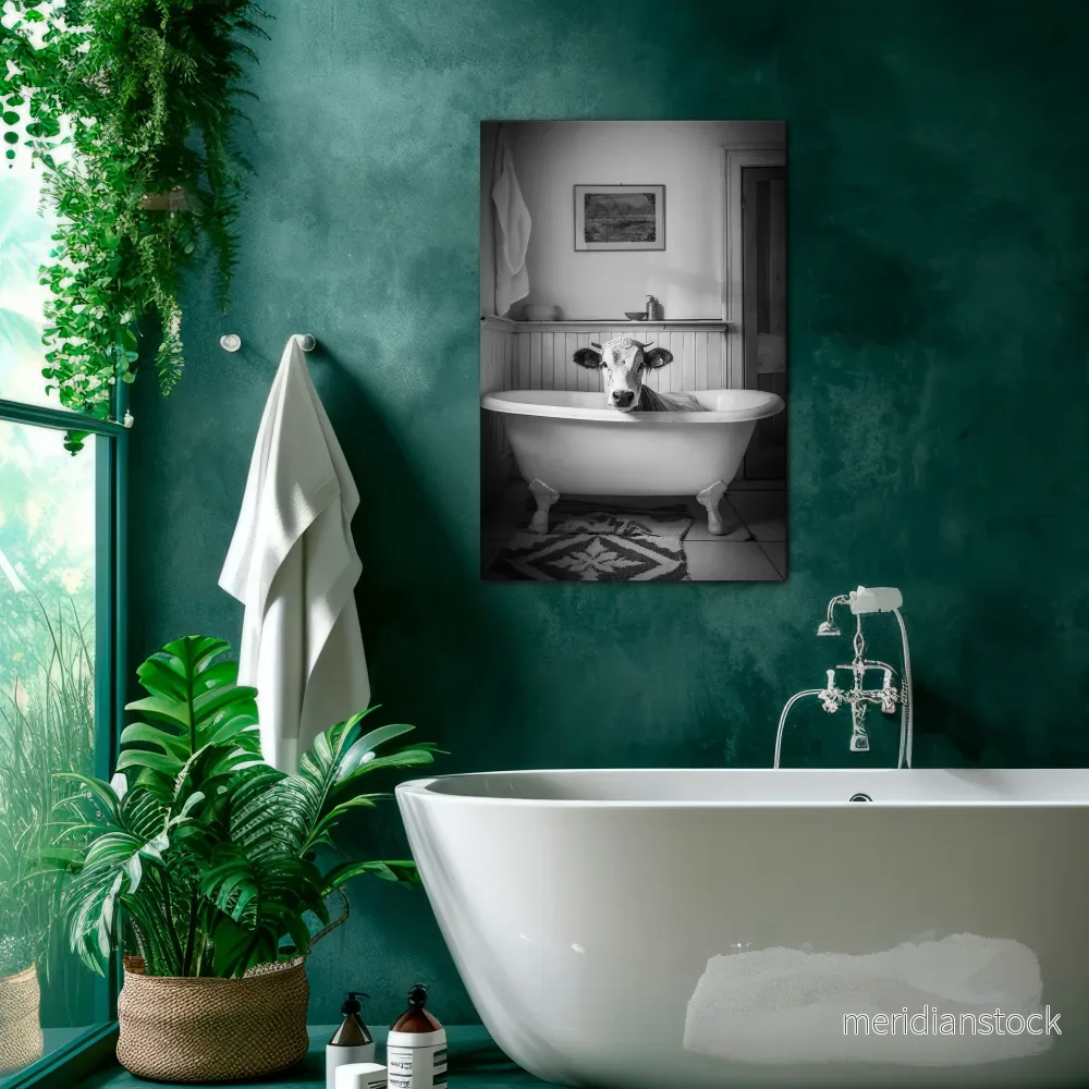 COW IN RELAXATION Vertical Canvas Print - Bild 2