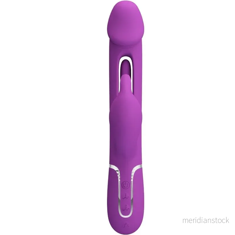 PRETTY LOVE - KAMPAS 3 IN 1 MULTIFUNCTION RABBIT VIBRATOR PURPLE