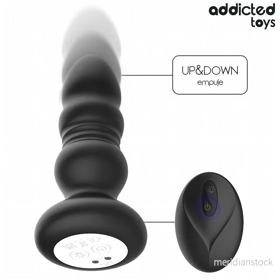 ADDICTED TOYS - THRUSTING VIBRATING ANAL PLUG, LED LIGHT REMOTE CONTROL - Bild 3
