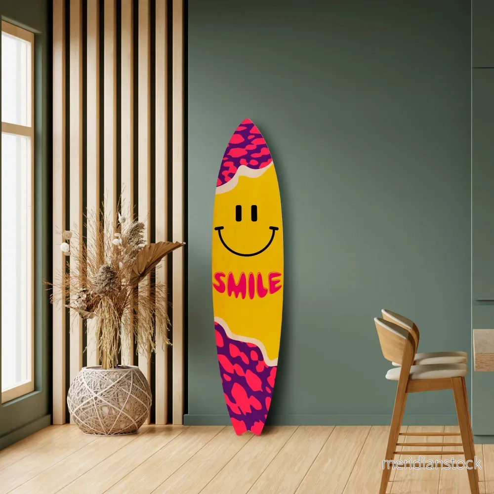 KEEP SMILING Dekorativ Surfbräda