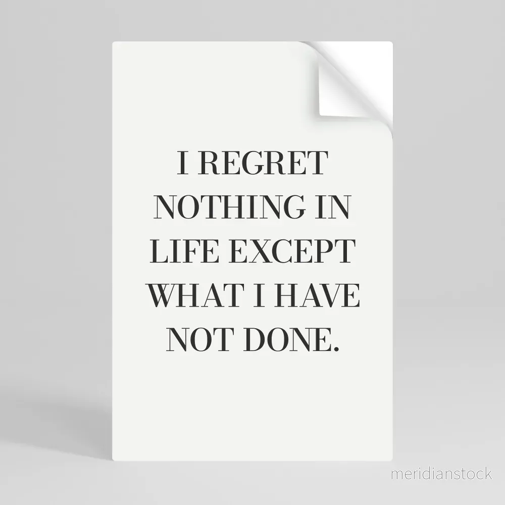 REGRET NOTHING Självhäftande Vertikal Poster - Bild 3