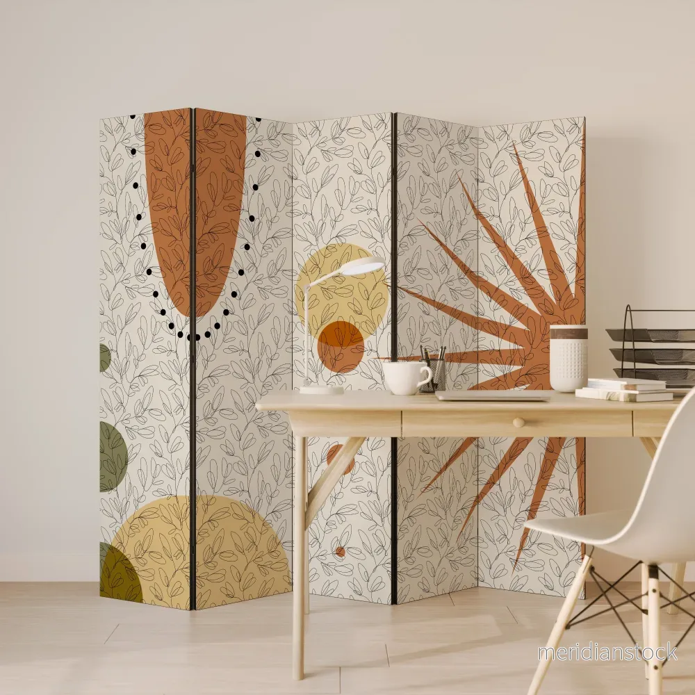 RAYS AND ROUNDELS Dekorativ rumsavdelare – 5 paneler - Bild 3