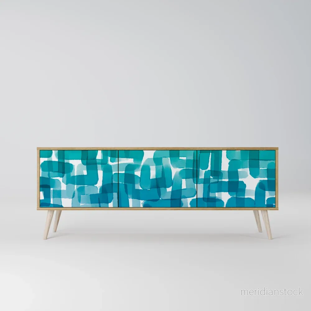 TURQUOISE RECTANGLES TV-bänk med 3 dörrar - Bild 2