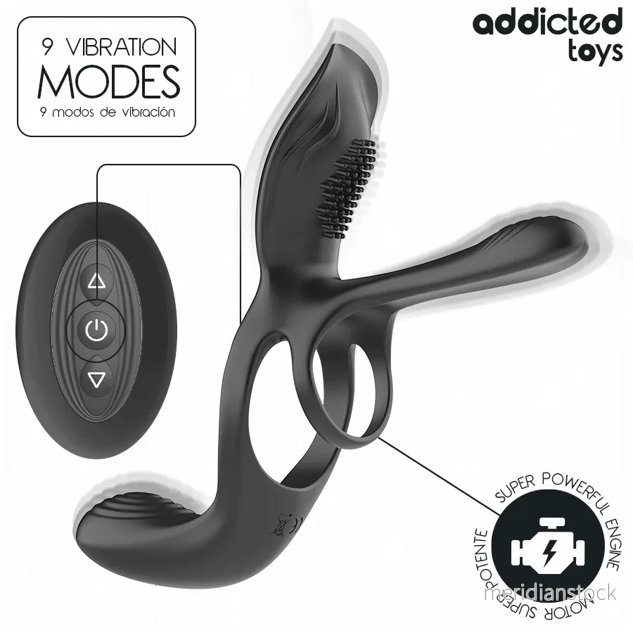 ADDICTED TOYS - DOUBLE PENIS RING WITH CLITORAL STIMULATOR - Bild 2