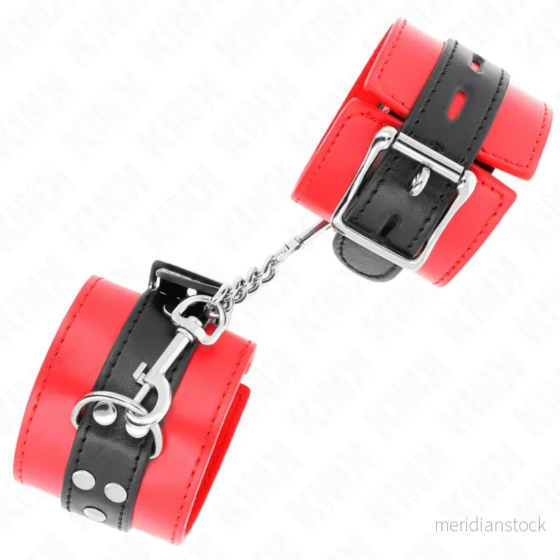 KINK - WRIST RESTRAINTS RED WITH BLACK BELT ADJUSTABLE 17-28 CM X 6 CM - Bild 2
