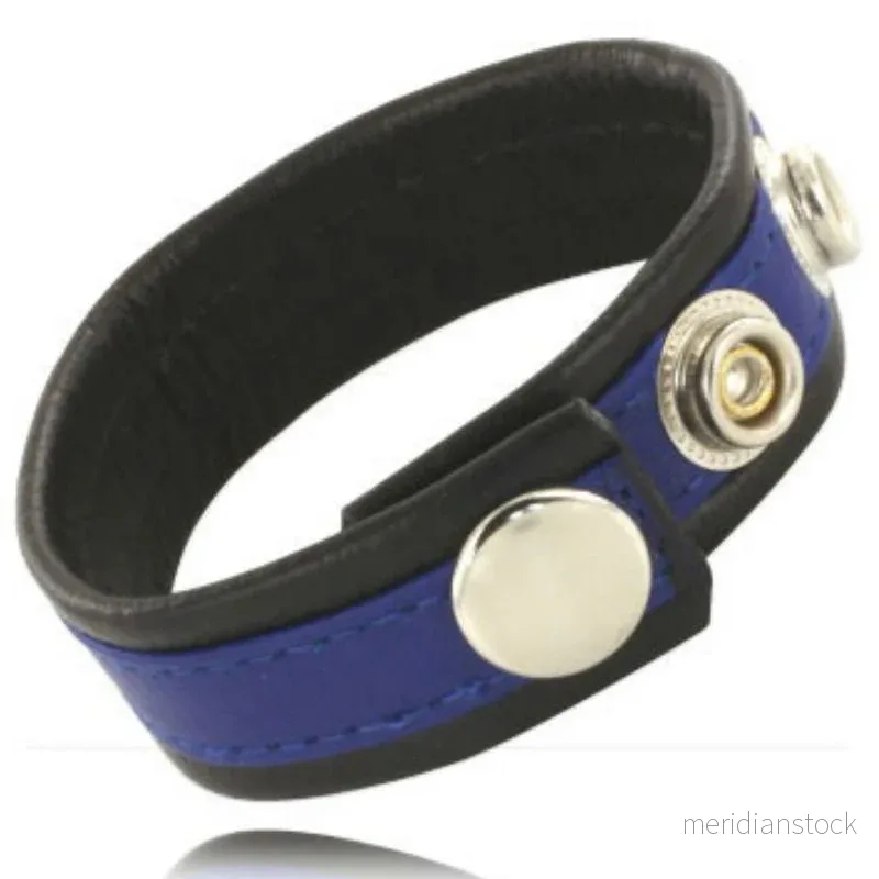 LEATHER BODY - ADJUSTABLE LEATHER STRAP FOR PENIS BLUE-BLACK - Bild 2