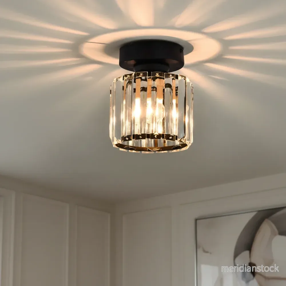 Semi-flush kristalltaklampa - Glanzara