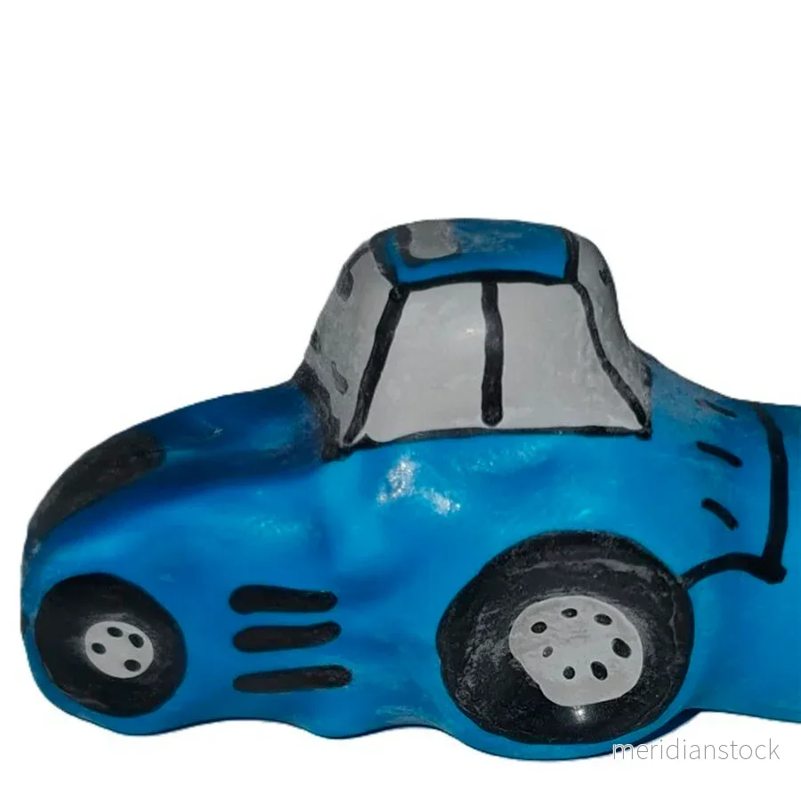 CONDOMERIE - HANDPAINTED NOVELTY CONDOMS TRACTOR BLUE XL