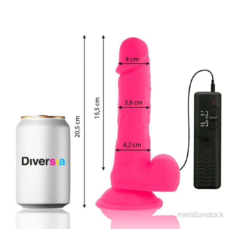 DIVERSIA - FLEXIBLE VIBRATING DILDO PINK 20.5 CM -O- 4.2 CM - Bild 2