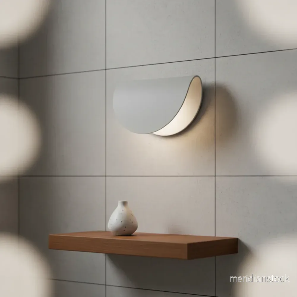 Modern halvrund vägglampa - Glowario