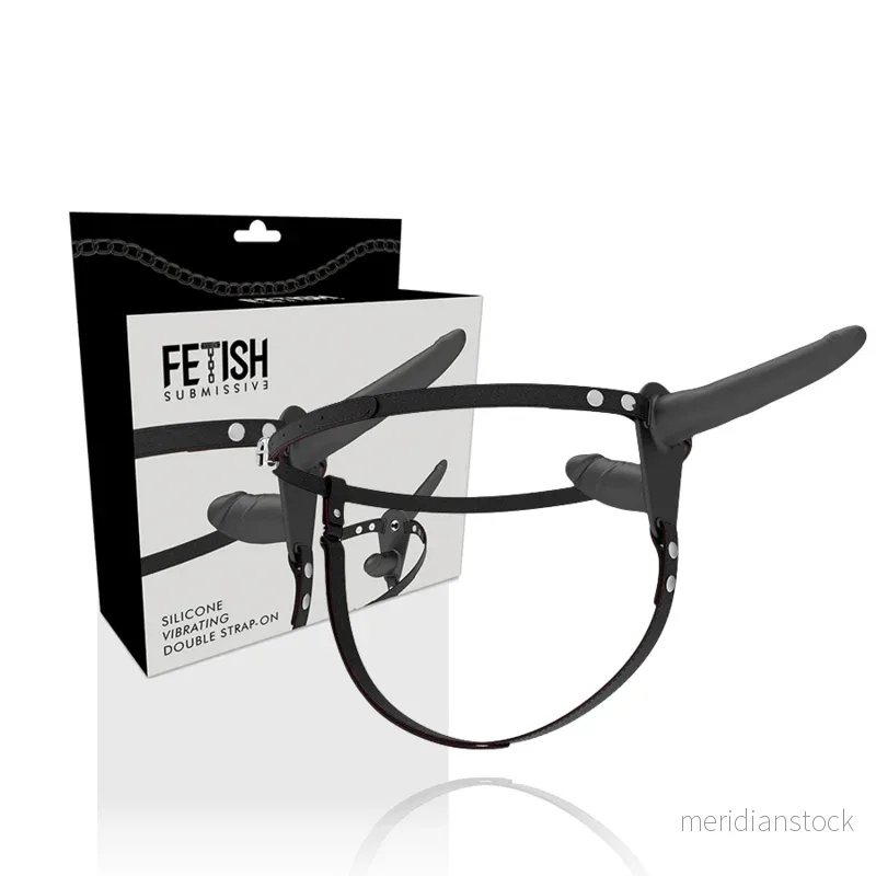 FETISH SUBMISSIVE HARNESS - DOUBLE PENETRATION BLACK VIBRATOR - Bild 2