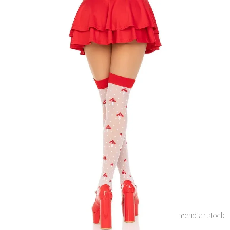 LEG AVENUE - MUSHROOM HIGH SOCKS RED/WHITE - Bild 2