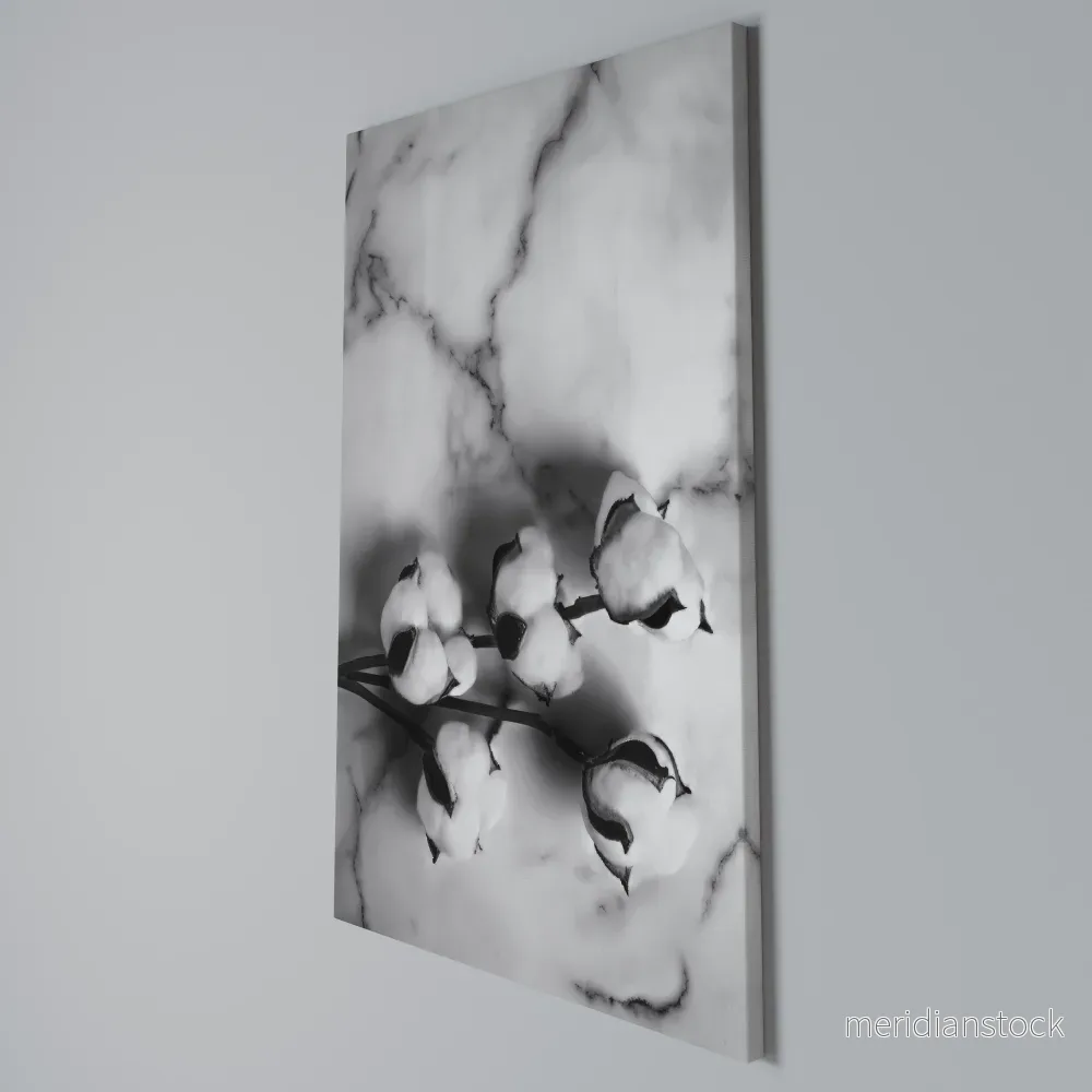 MONOCHROME COTTON DREAMS Vertical Canvas Print - Bild 3