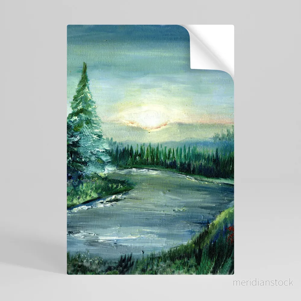 FOREST SUNSET Självhäftande Vertikal Poster - Bild 2