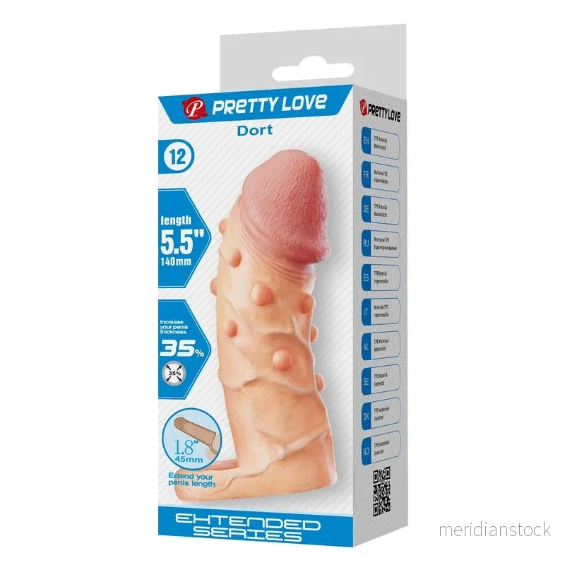 PRETTY LOVE - DORT PENIS EXTENSION SLEEVE 14 CM Ø 4 CM NATURAL - Bild 3