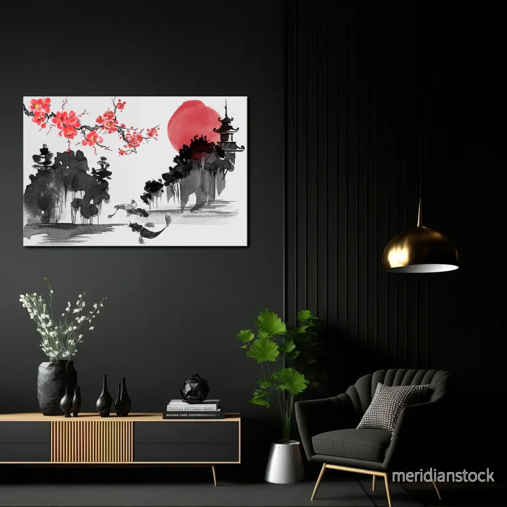 CHERRY SHADOWS Horizontal Canvas Print - Bild 2