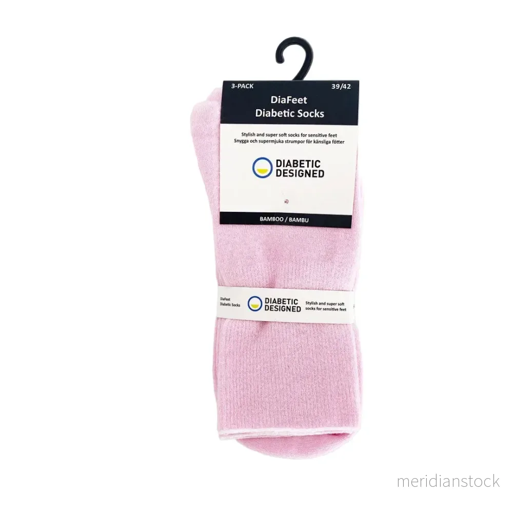 DiaFeet Diabetesstrumpor i bambu Rosa 3-pack DiaFeet Diabetesstrumpor i bambu Rosa 3-pack