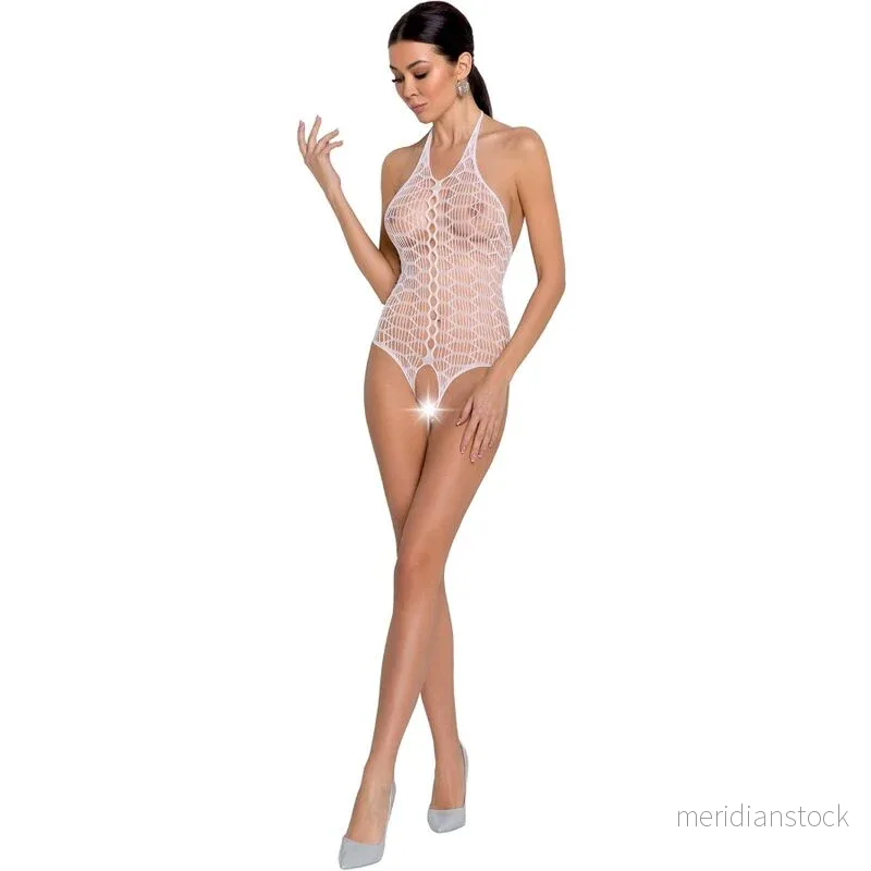 PASSION - WOMAN BS087 WHITE BODYSTOCKING ONE SIZE