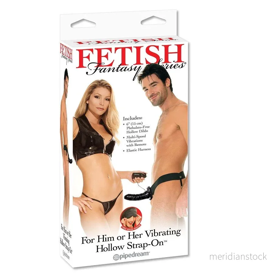 FETISH FANTASY SERIES - VIBRATING HOLLOW STRAP-ON FOR HER OR HIM BLACK - Bild 3
