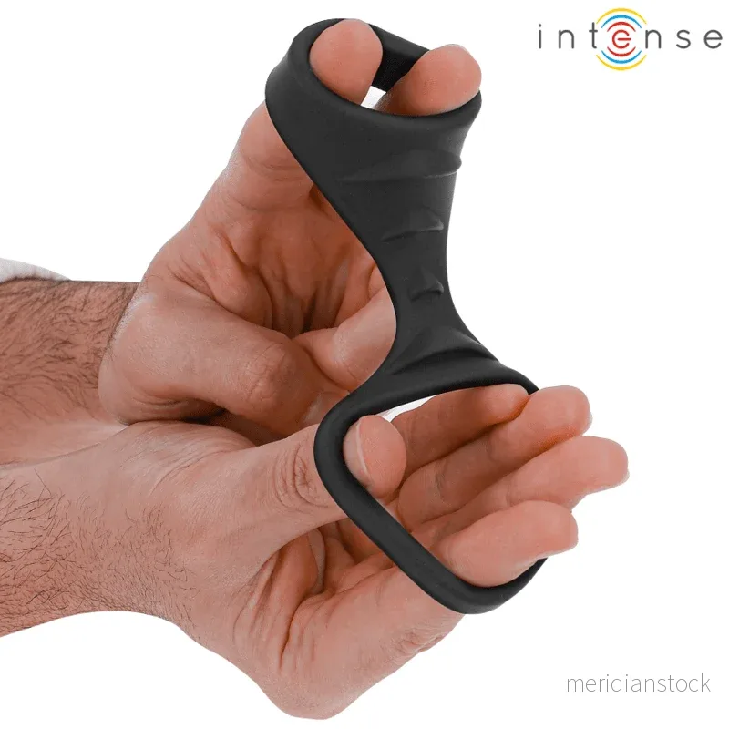 INTENSE - THEO DOUBLE SILICONE PENIS RING BLACK MODEL 3 - Bild 2