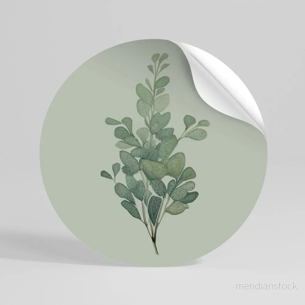 EUCALYPTUS TWIG Rund väggdekal EUCALYPTUS TWIG Rund väggdekal