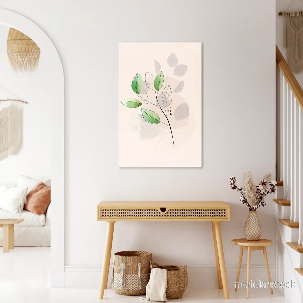 SERENE LEAF SONG Vertical Canvas Print