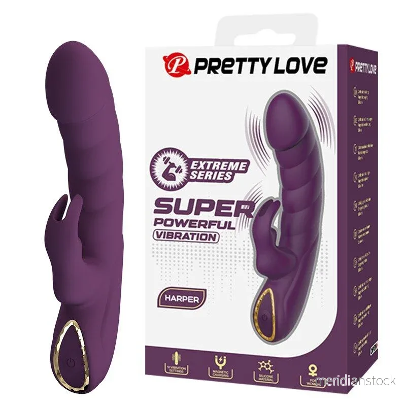 PRETTY LOVE - HARPER RECHARGEABLE RABBIT VIBRATOR 10 FUNCTIONS PURPLE