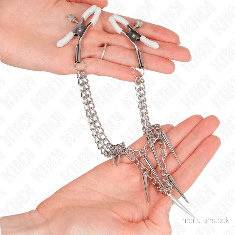 KINK - NIPPLE CLAMPS WITH SPIKES CHAINS 30 CM - Bild 3