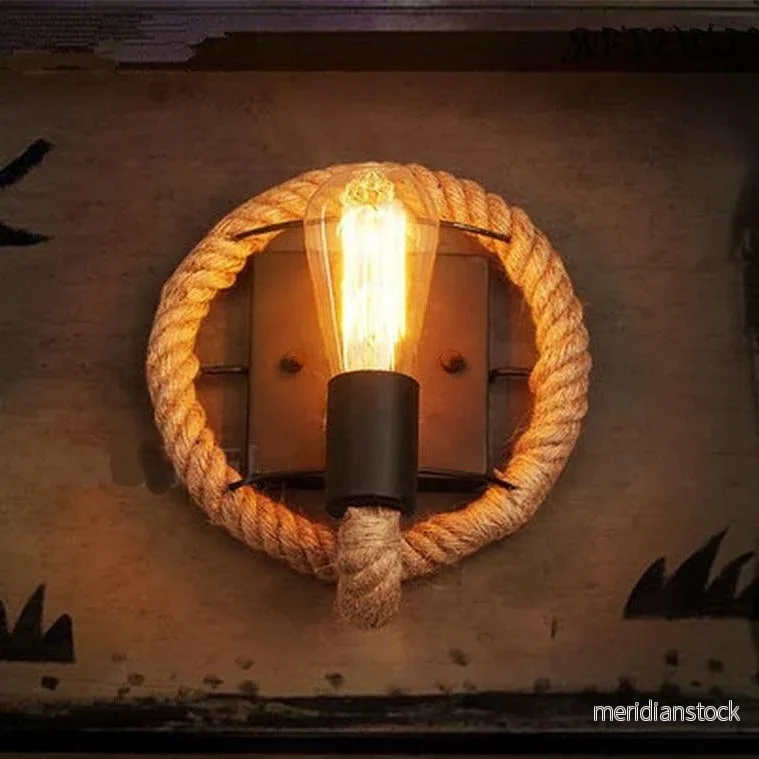 Vintage segelvägglampa – RusticRope - Bild 2