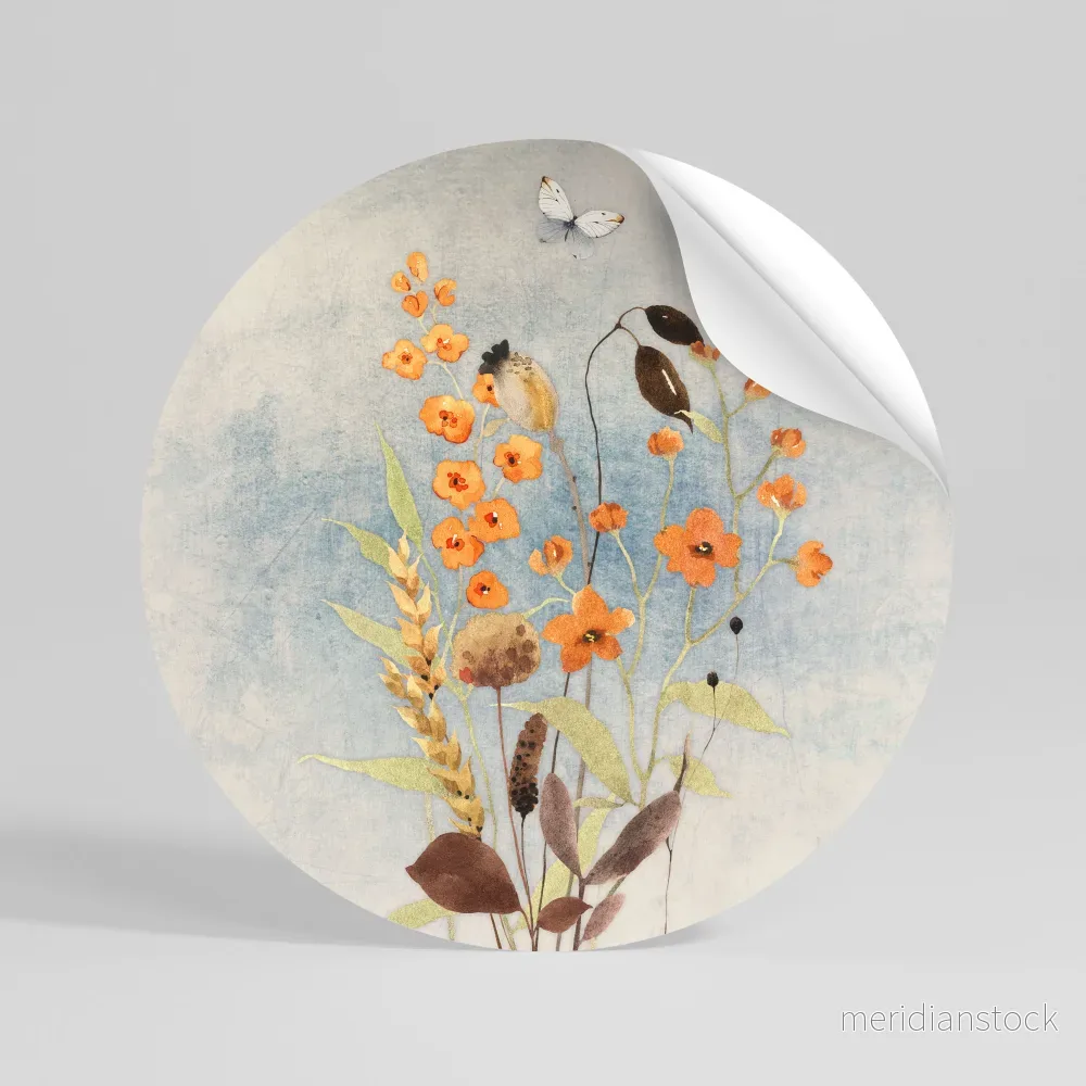 WHISPERS OF WILDFLOWERS Rund väggdekal WHISPERS OF WILDFLOWERS Rund väggdekal