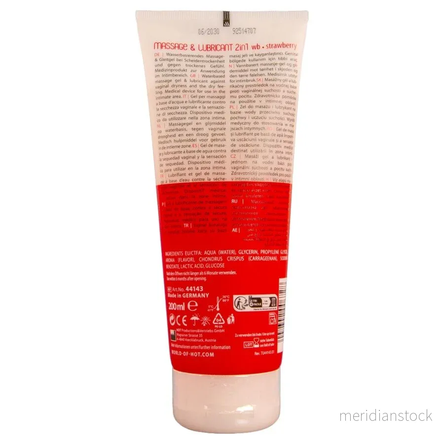 HOT - MASSAGE & GLIDE GEL 2IN1 STRAWBERRY 200 ML - Bild 2