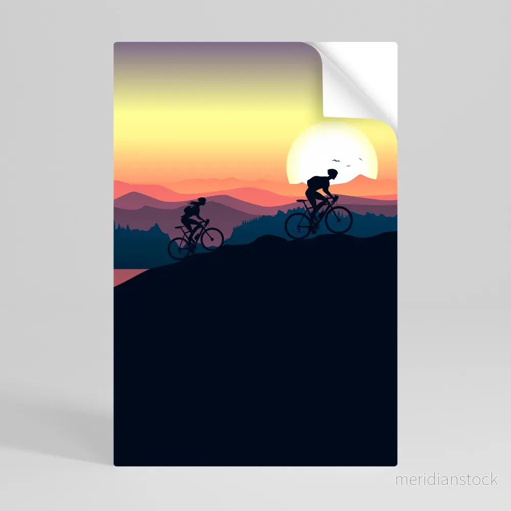 CYCLING HORIZON Självhäftande Vertikal Poster - Bild 3