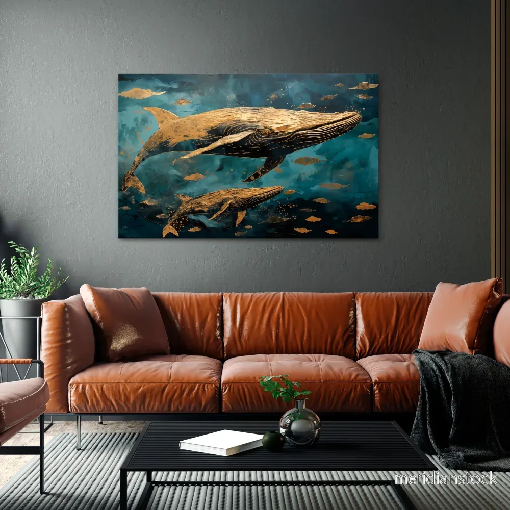 WHALE SONG SYMPHONY Horizontal Canvas Print - Bild 2