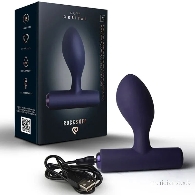ROCKS-OFF - NOVA ORBITAL RECHARGEABLE PREMIUM & POWERFUL ANAL PLUG 16 FUNCTION BLUE