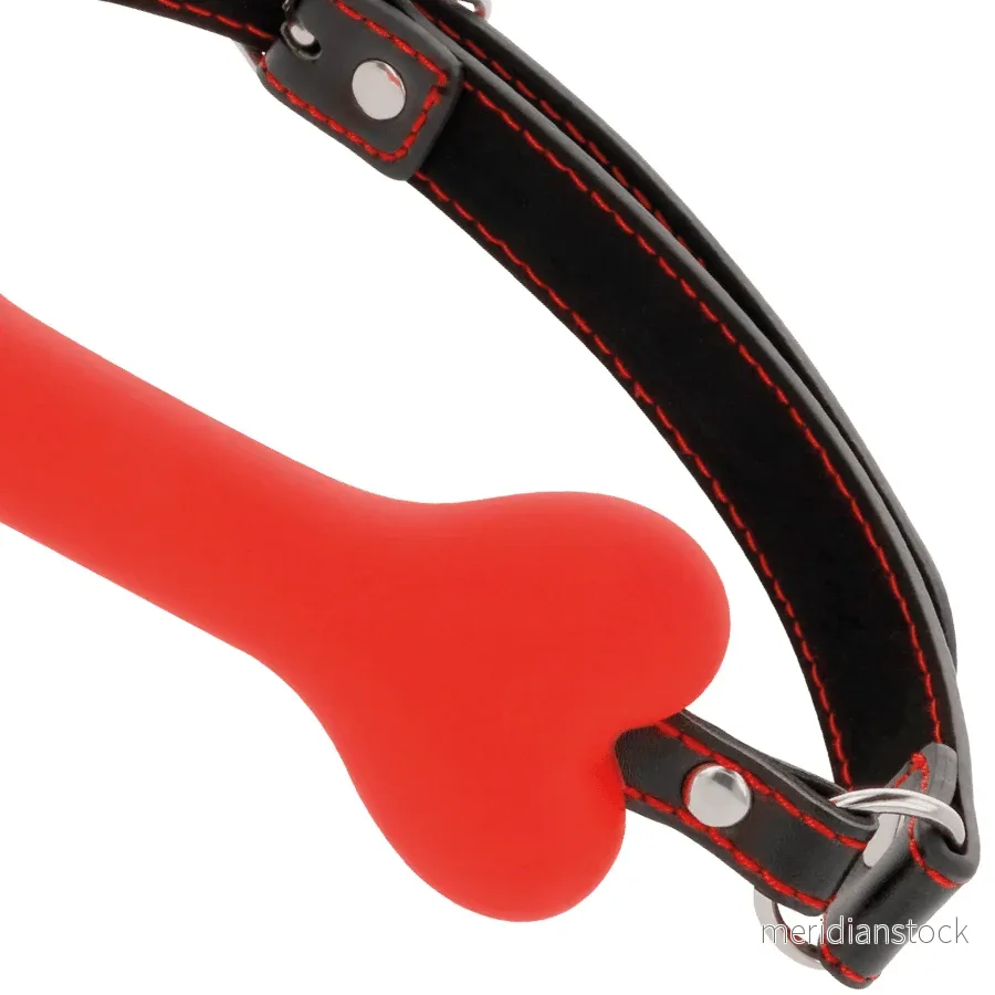 DARKNESS - RED BONE SILICONE GAG - Bild 3