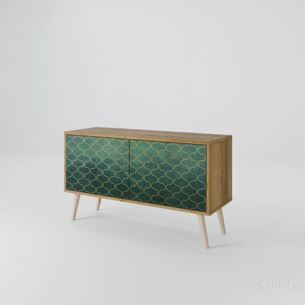 TESSELATED GREENERY Kompakt TV-bänk med 2 dörrar TESSELATED GREENERY Kompakt TV-bänk med 2 dörrar